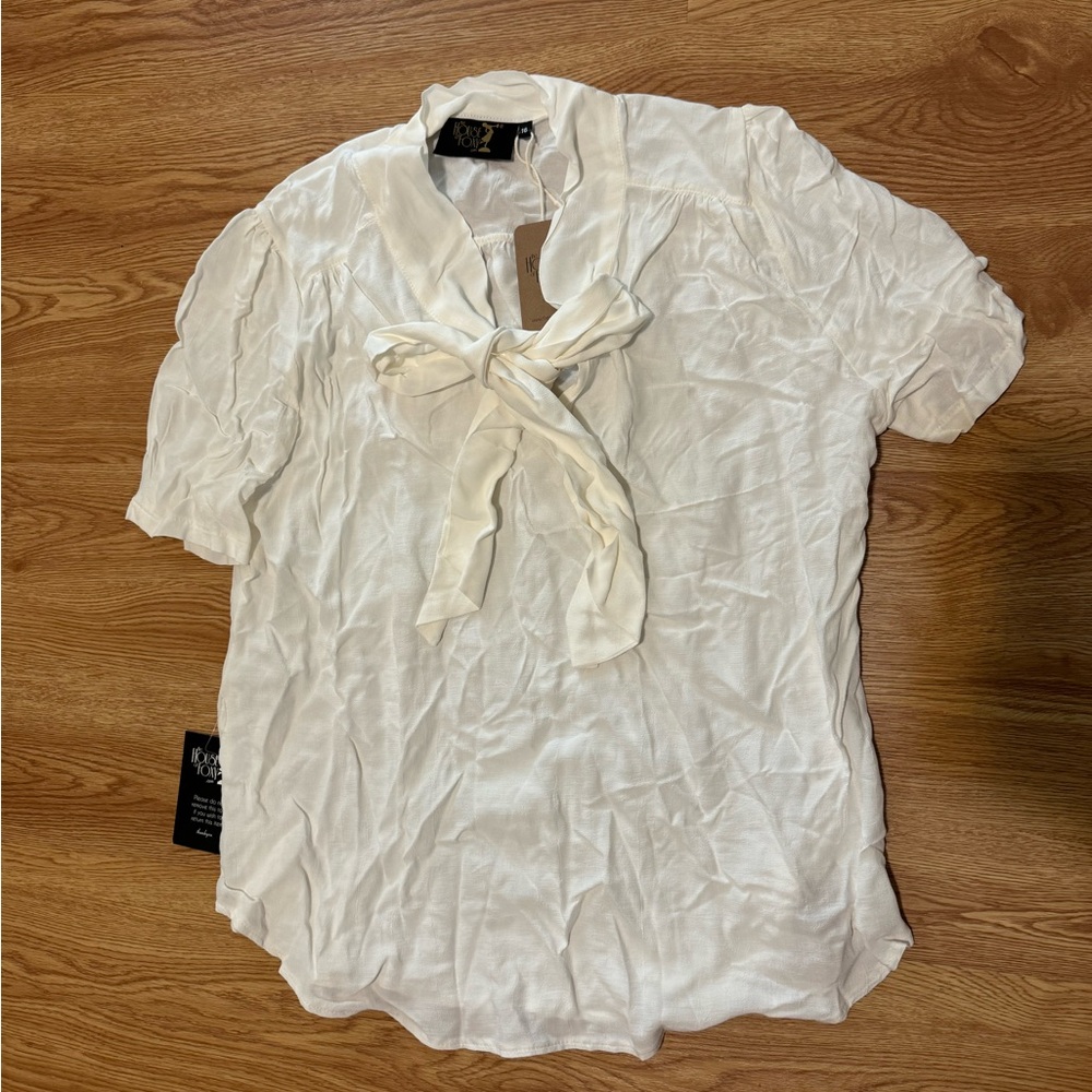 House of Foxy NWT 1930s/40s style bow blouse UK 16 (US 12 - see size chart) - Picture 3 of 5